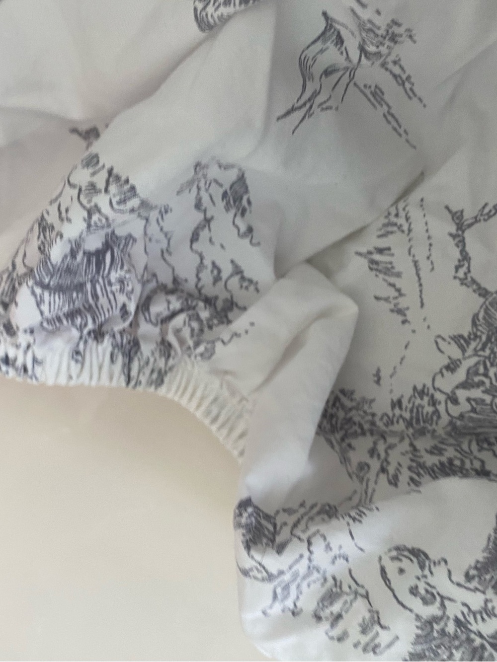 Cabbages & Roses London King Sheet Set Charcoal Grey Country Toile Cottagecore - Picture 5 of 11